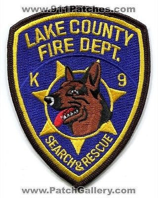 Lake County Fire Department K-9 Search and Rescue Patch Florida FL