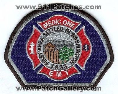 Dupont Fire Department Medic One EMT EMS Patch Washington WA Gray