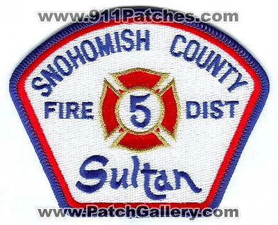 Snohomish County Fire District 5 Sultan Patch Washington WA