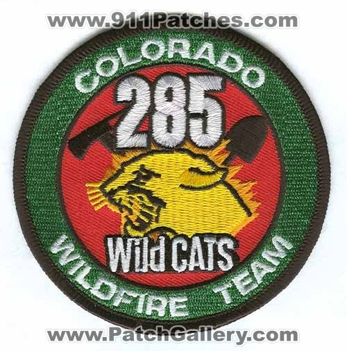285 Wild Cats Wildfire Team Forest Fire Wildland Patch Colorado CO