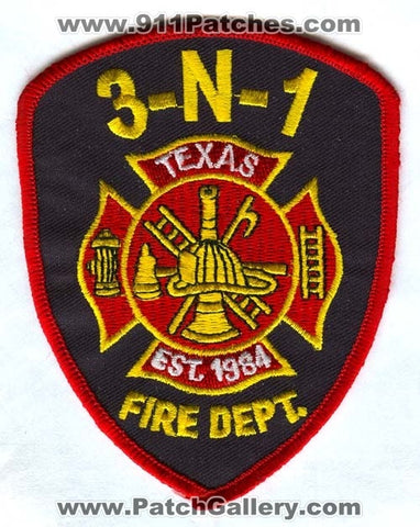 3-N-1 Fire Department Patch Texas TX