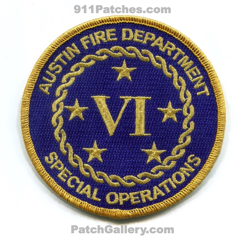 Austin Fire Department Battalion 6 Special Operations Patch Texas TX