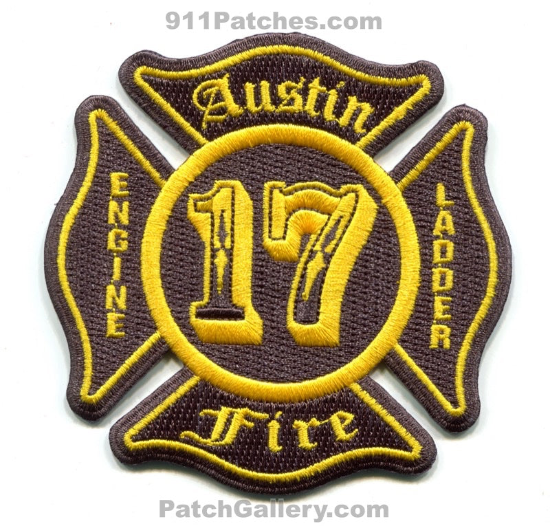 Austin Fire Department Station 17 Engine Ladder Patch Texas TX Gray
