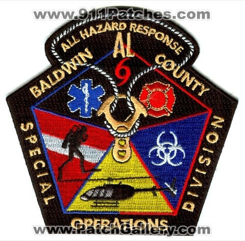 Baldwin County Special Operations Division All Hazard Response Patch Alabama AL