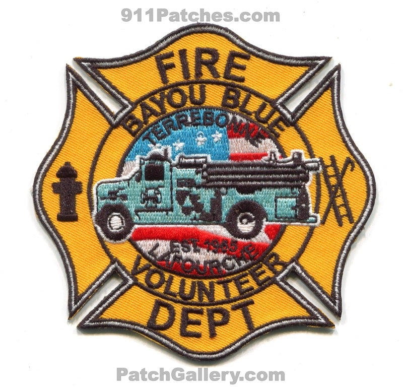 Bayou Blue Volunteer Fire Department Patch Louisiana LA