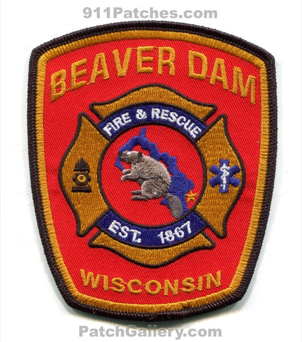 Beaver Dam Fire and Rescue Department Patch Wisconsin WI