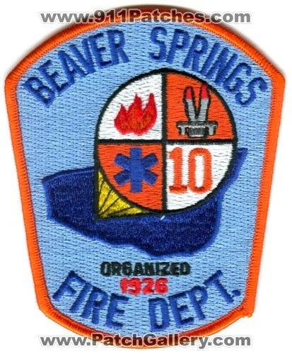 Beaver Springs Fire Department 10 Patch Pennsylvania PA
