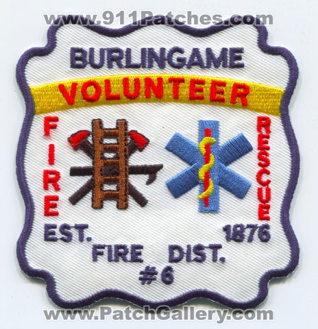 Burlingame Volunteer Fire Rescue Department District Number 6 Patch Kansas KS