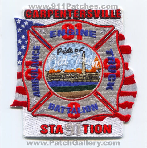 Carpentersville Fire Department Station 91 Patch Illinois IL