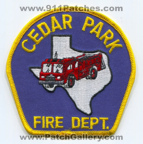 Cedar Park Fire Department Patch Texas TX
