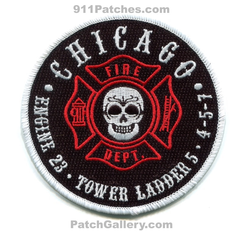 Chicago Fire Department Engine 23 Tower Ladder 5 Patch Illinois IL