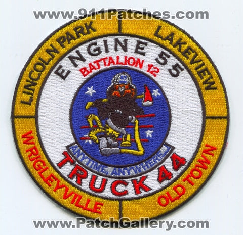 Chicago Fire Department Engine 55 Truck 44 Battalion 12 Patch Illinois IL