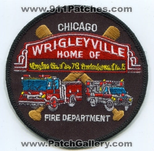 Chicago Fire Department Engine 78 Ambulance 5 Patch Illinois IL