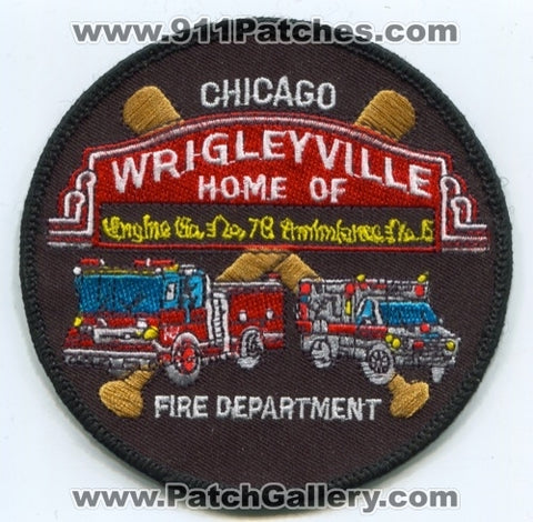Chicago Fire Department Engine 78 Ambulance 5 Patch Illinois IL