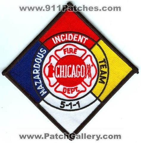 Chicago Fire Department Hazardous Incident Team 5-1-1 Patch Illinois IL