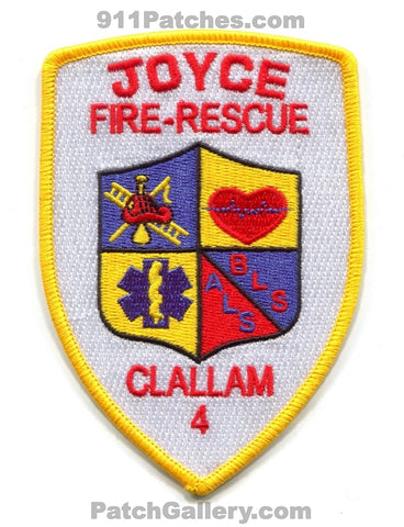 Clallam County Fire District 4 Joyce Fire Rescue Department Patch Washington WA v2