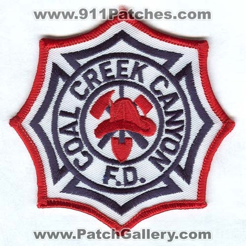 Coal Creek Canyon Fire Department Patch Colorado CO