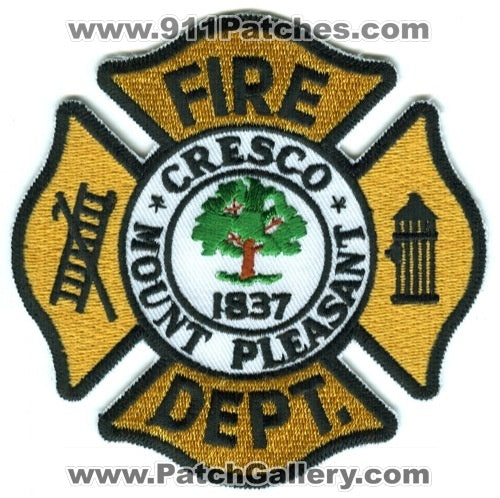 Cresco Mount Pleasant Fire Department Patch South Carolina SC