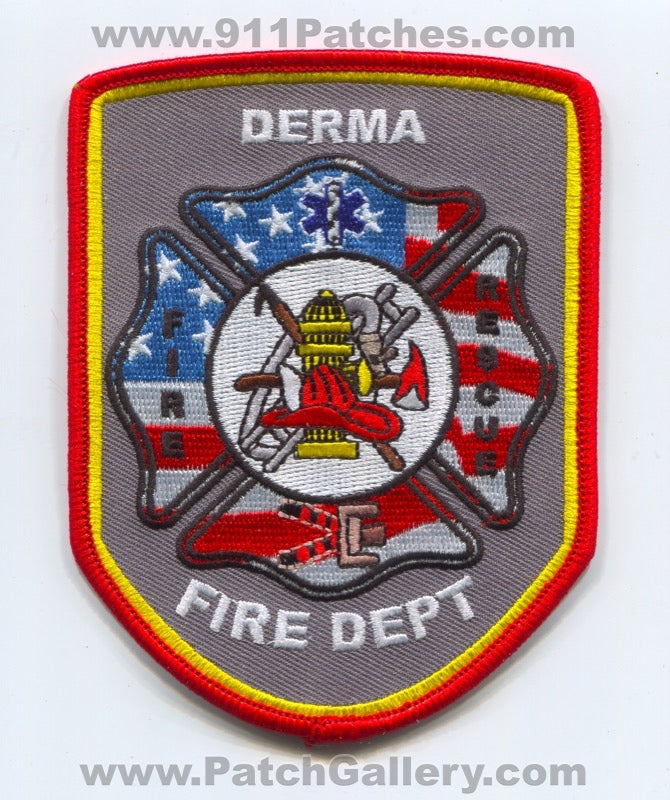 Derma Fire Rescue Department Patch Mississippi MS