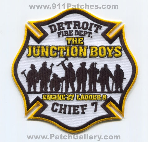 Detroit Fire Department Engine 27 Ladder 8 Chief 7 Patch Michigan MI