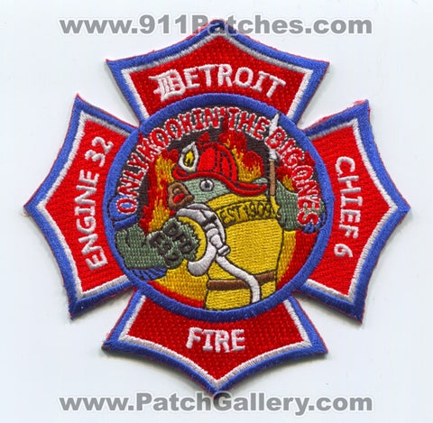 Detroit Fire Department Engine 32 Chief 6 Patch Michigan MI