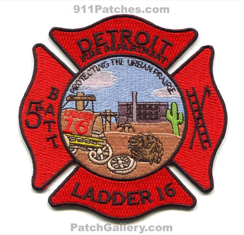 Detroit Fire Department Ladder 16 5th Battalion Patch Michigan MI