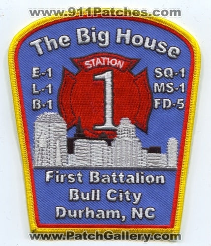 Durham Fire Department Station 1 Patch North Carolina NC