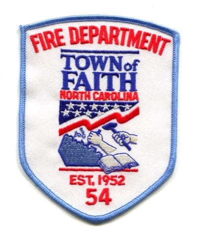 Faith Fire Department Patch North Carolina NC