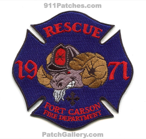 Fort Carson Fire Department Rescue 1971 US Army Military Patch Colorado CO