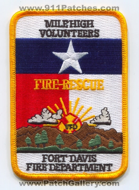 Fort Davis Volunteer Fire Rescue Department Patch Texas TX