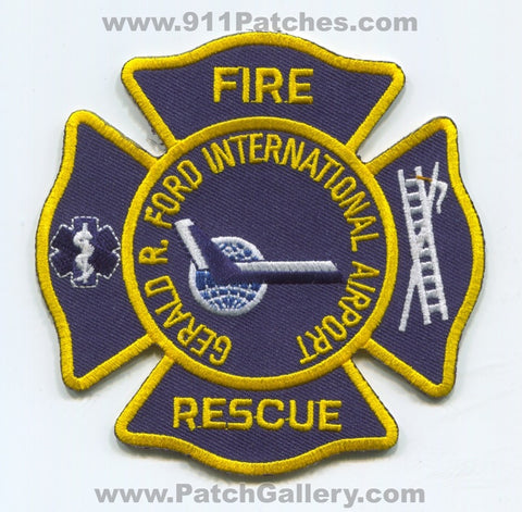 Gerald R Ford International Airport Fire Rescue Department Patch Michigan MI