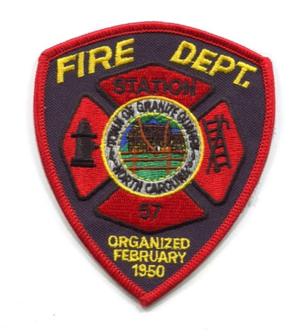 Granite Quarry Fire Department Station 57 Patch North Carolina NC