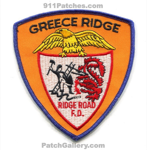 Greece Ridge Road Fire Department Patch New York NY