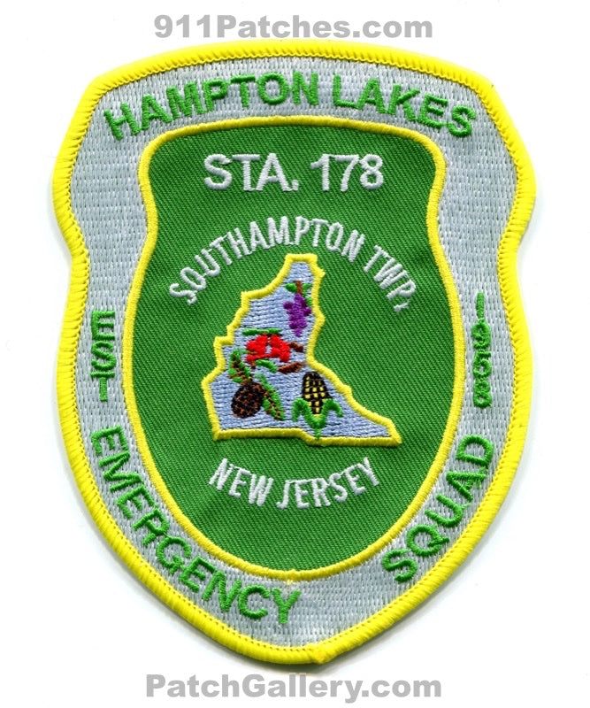 Hampton Lakes Emergency Squad Station 178 Ambulance EMS Patch New Jersey NJ