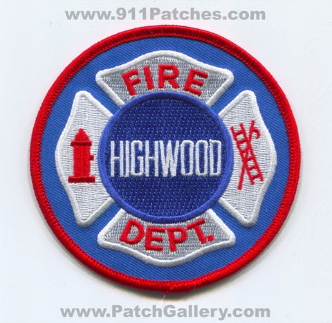 Highwood Fire Department Patch Illinois IL