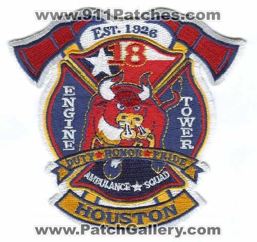 Houston Fire Department Station 18 Patch Texas TX