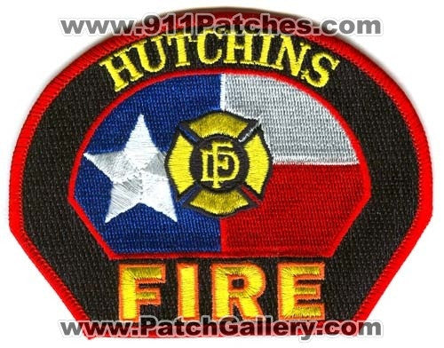 Hutchins Fire Department Patch Texas TX
