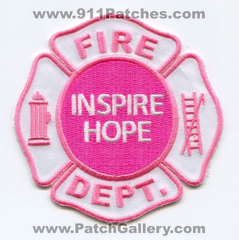 Inspire Hope Breast Cancer Awareness Fire Department Patch No State Affiliation