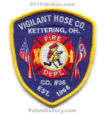 Kettering Fire Department Vigilant Hose Company 36 Patch Ohio OH