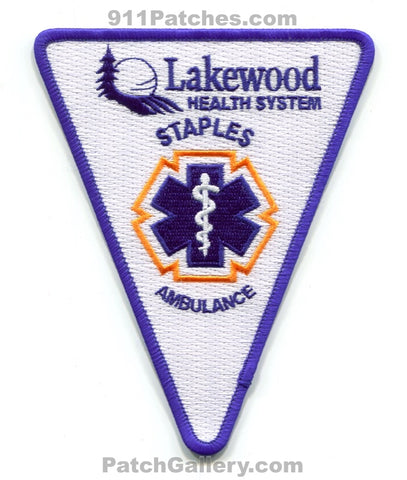 Lakewood Health System Staples Ambulance EMS Patch Minnesota MN Fire Rescue