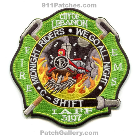 Lebanon Fire Department C Shift Patch New Hampshire NH v2