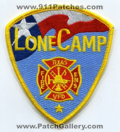 Lone Camp Volunteer Fire Department Patch Texas TX
