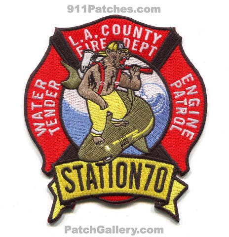 Los Angeles County Fire Department Station 70 Patch California CA v2 Color