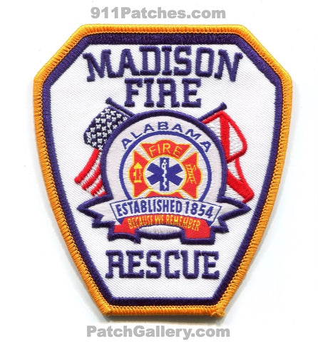 Madison Fire Rescue Department Patch Alabama AL