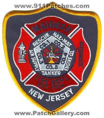 Mahwah Fire Department Patch New Jersey NJ