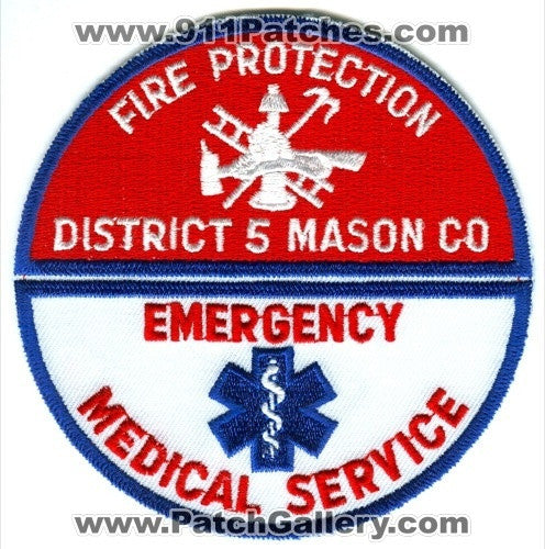 Mason County Fire District 5 Emergency Medical Services EMS Patch Washington WA