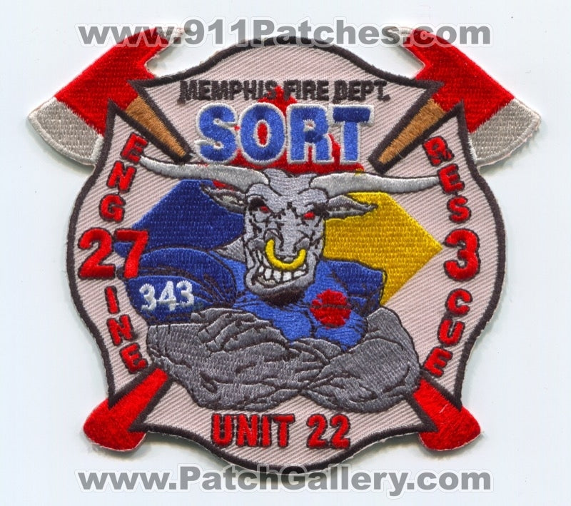 Memphis Fire Department Engine 27 Rescue 3 Unit 22 SORT Patch Tennessee TN