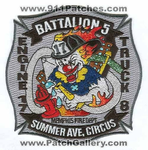 Memphis Fire Department Engine 17 Truck 8 Battalion 5 Patch Tennessee TN