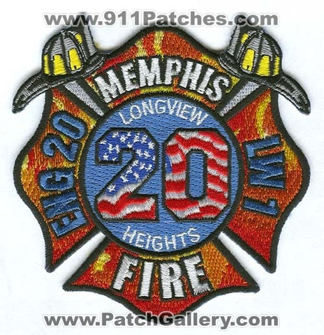 Memphis Fire Department Engine 20 Light Water 1 Patch Tennessee TN
