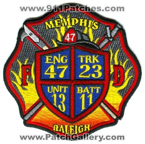 Memphis Fire Department Engine 47 Truck 23 Unit 13 Battalion 11 Patch Tennessee TN